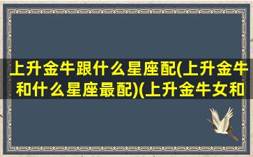 上升金牛跟什么星座配(上升金牛和什么星座最配)(上升金牛女和什么星座最配)