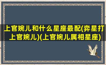 上官婉儿和什么星座最配(弈星打上官婉儿)(上官婉儿属相星座)