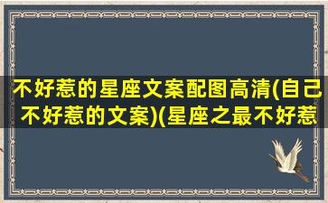 不好惹的星座文案配图高清(自己不好惹的文案)(星座之最不好惹的星座)