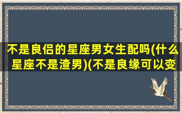 不是良侣的星座男女生配吗(什么星座不是渣男)(不是良缘可以变为良缘吗)