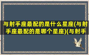 与射手座最配的是什么星座(与射手座最配的是哪个星座)(与射手座最配的星座男)