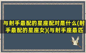 与射手最配的星座配对是什么(射手最配的星座女)(与射手座最匹配的星座)