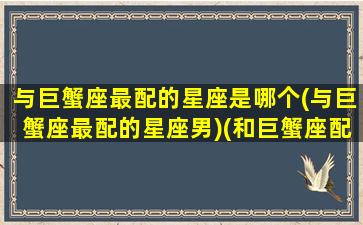 与巨蟹座最配的星座是哪个(与巨蟹座最配的星座男)(和巨蟹座配的星座是啥星座)