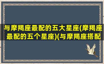 与摩羯座最配的五大星座(摩羯座最配的五个星座)(与摩羯座搭配的星座)