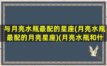 与月亮水瓶最配的星座(月亮水瓶最配的月亮星座)(月亮水瓶和什么月座合适)