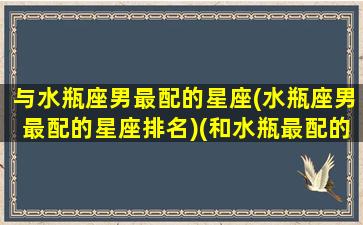 与水瓶座男最配的星座(水瓶座男最配的星座排名)(和水瓶最配的星座男)