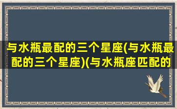 与水瓶最配的三个星座(与水瓶最配的三个星座)(与水瓶座匹配的星座)