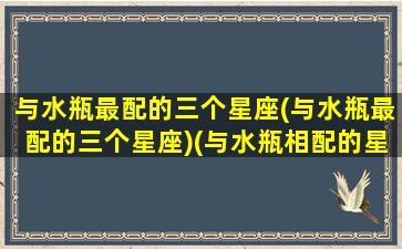 与水瓶最配的三个星座(与水瓶最配的三个星座)(与水瓶相配的星座)