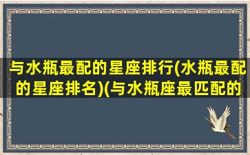 与水瓶最配的星座排行(水瓶最配的星座排名)(与水瓶座最匹配的星座是什么)