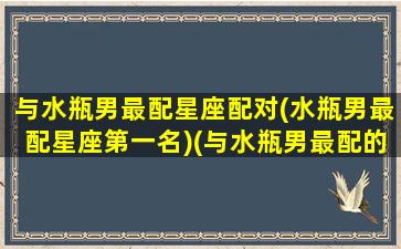 与水瓶男最配星座配对(水瓶男最配星座第一名)(与水瓶男最配的星座女)