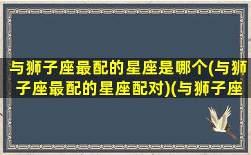 与狮子座最配的星座是哪个(与狮子座最配的星座配对)(与狮子座绝配的星座)