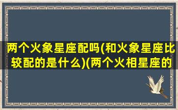 两个火象星座配吗(和火象星座比较配的是什么)(两个火相星座的人在一起怎么样)