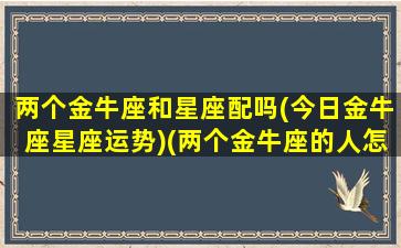 两个金牛座和星座配吗(今日金牛座星座运势)(两个金牛座的人怎么样)