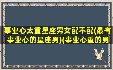 事业心太重星座男女配不配(最有事业心的星座男)(事业心重的男人性格特点)