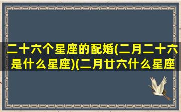 二十六个星座的配婚(二月二十六是什么星座)(二月廿六什么星座)