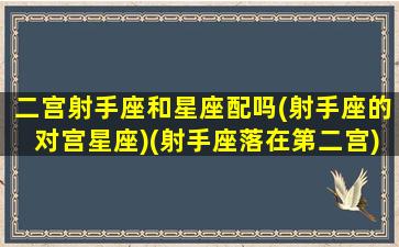 二宫射手座和星座配吗(射手座的对宫星座)(射手座落在第二宫)