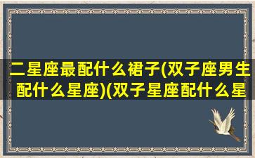 二星座最配什么裙子(双子座男生配什么星座)(双子星座配什么星座最好)