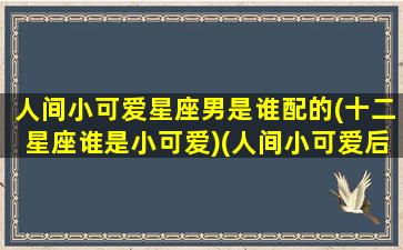 人间小可爱星座男是谁配的(十二星座谁是小可爱)(人间小可爱后一句)