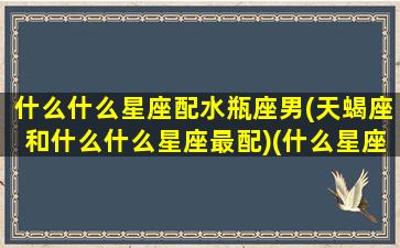 什么什么星座配水瓶座男(天蝎座和什么什么星座最配)(什么星座跟水瓶座最般配)