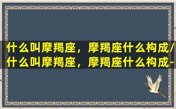 什么叫摩羯座，摩羯座什么构成/什么叫摩羯座，摩羯座什么构成-我的网站