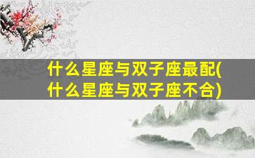 什么星座与双子座最配(什么星座与双子座不合)