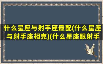 什么星座与射手座最配(什么星座与射手座相克)(什么星座跟射手座最配)