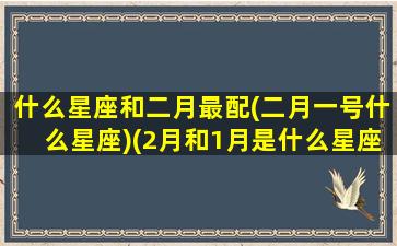 什么星座和二月最配(二月一号什么星座)(2月和1月是什么星座)