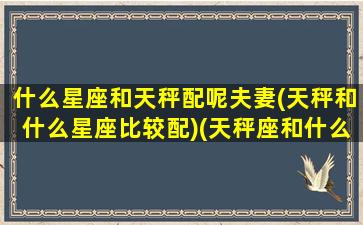 什么星座和天秤配呢夫妻(天秤和什么星座比较配)(天秤座和什么星座匹配度最高)