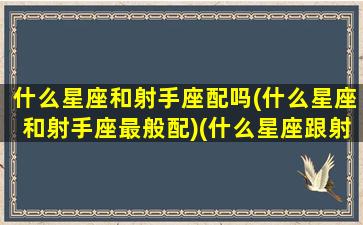 什么星座和射手座配吗(什么星座和射手座最般配)(什么星座跟射手座)