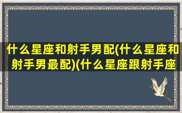 什么星座和射手男配(什么星座和射手男最配)(什么星座跟射手座配)