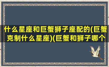 什么星座和巨蟹狮子座配的(巨蟹克制什么星座)(巨蟹和狮子哪个星座好)