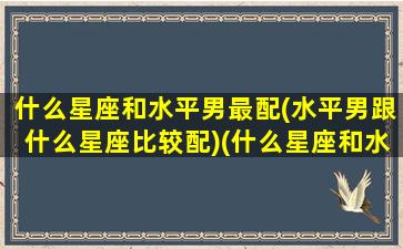 什么星座和水平男最配(水平男跟什么星座比较配)(什么星座和水瓶座男最配对)