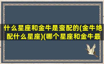 什么星座和金牛是蛮配的(金牛绝配什么星座)(哪个星座和金牛最配)