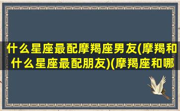 什么星座最配摩羯座男友(摩羯和什么星座最配朋友)(摩羯座和哪个星座男最配)