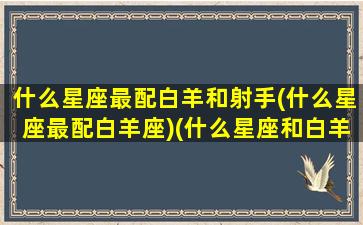 什么星座最配白羊和射手(什么星座最配白羊座)(什么星座和白羊比较匹配)