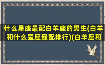 什么星座最配白羊座的男生(白羊和什么星座最配排行)(白羊座和什么星座最配做男朋友)