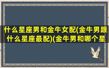 什么星座男和金牛女配(金牛男跟什么星座最配)(金牛男和哪个星座女配)