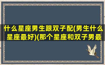 什么星座男生跟双子配(男生什么星座最好)(那个星座和双子男最配)