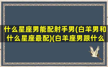 什么星座男能配射手男(白羊男和什么星座最配)(白羊座男跟什么星座最适合做情侣)