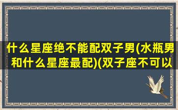 什么星座绝不能配双子男(水瓶男和什么星座最配)(双子座不可以和哪个星座在一起)