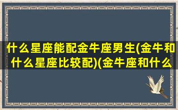 什么星座能配金牛座男生(金牛和什么星座比较配)(金牛座和什么星座的男人最配)