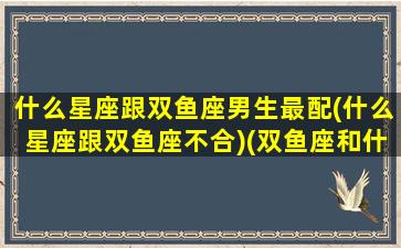 什么星座跟双鱼座男生最配(什么星座跟双鱼座不合)(双鱼座和什么星座的男生)