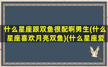 什么星座跟双鱼很配啊男生(什么星座喜欢月亮双鱼)(什么星座爱上双鱼一生)