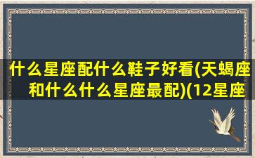 什么星座配什么鞋子好看(天蝎座和什么什么星座最配)(12星座最适合的颜色)