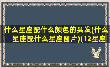 什么星座配什么颜色的头发(什么星座配什么星座图片)(12星座适合头发颜色)