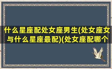 什么星座配处女座男生(处女座女与什么星座最配)(处女座配哪个星座的男生)