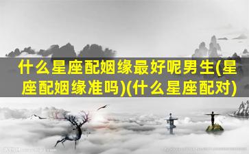 什么星座配姻缘最好呢男生(星座配姻缘准吗)(什么星座配对)