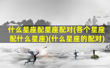 什么星座配星座配对(各个星座配什么星座)(什么星座的配对)