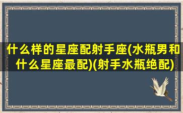 什么样的星座配射手座(水瓶男和什么星座最配)(射手水瓶绝配)