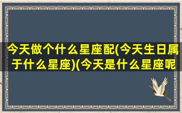 今天做个什么星座配(今天生日属于什么星座)(今天是什么星座呢可以再说一遍吗)